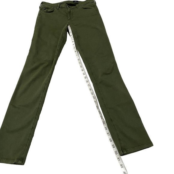 AG Adriano Goldschmied The Prima Cigarette Leg Olive Green Jeans Size 27 R - Picture 6 of 8